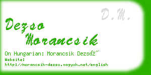 dezso morancsik business card